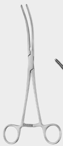 Затискач атравматичний ПОТС (POTTS), 21 см (cm), вигнутий